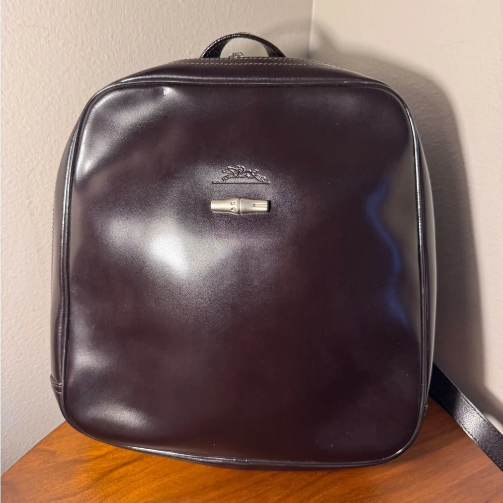 Vintage Longchamp Leather Backpack - Picture 1 of 10
